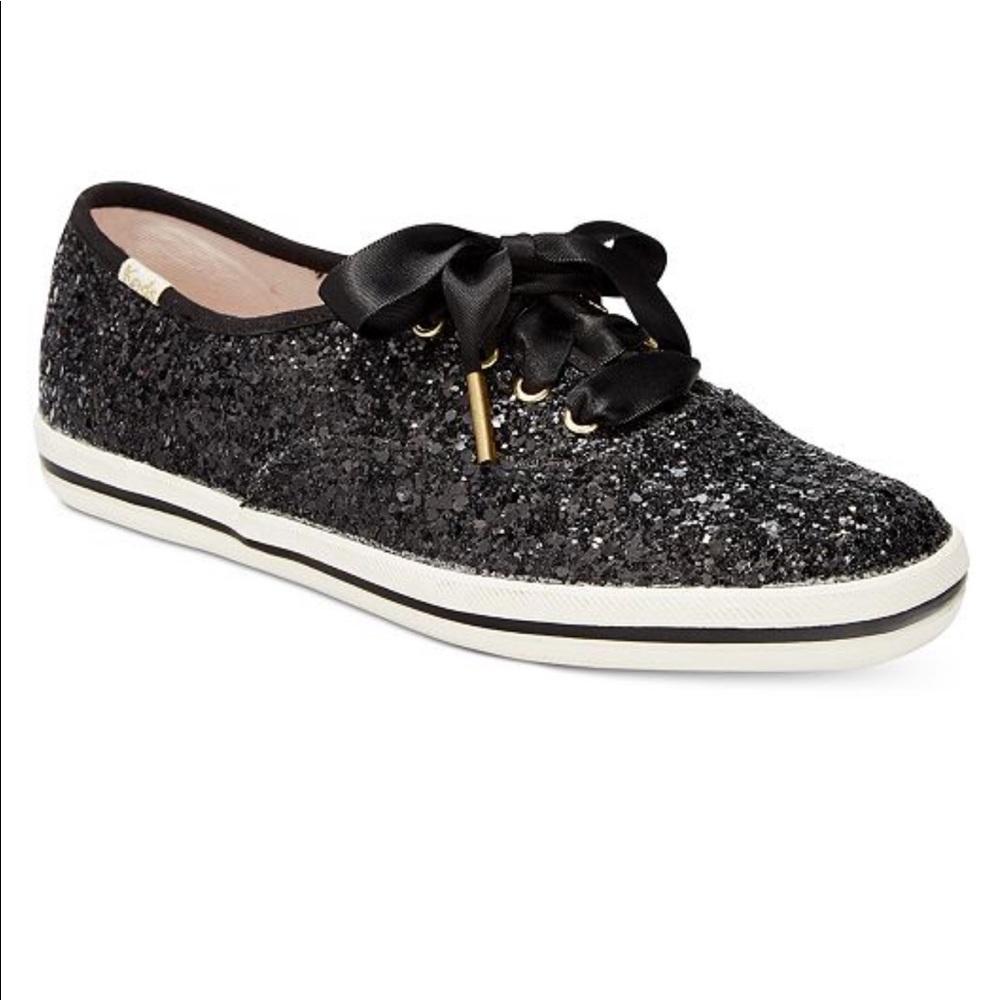 Brand New Kate Spade Black Glitter Keds